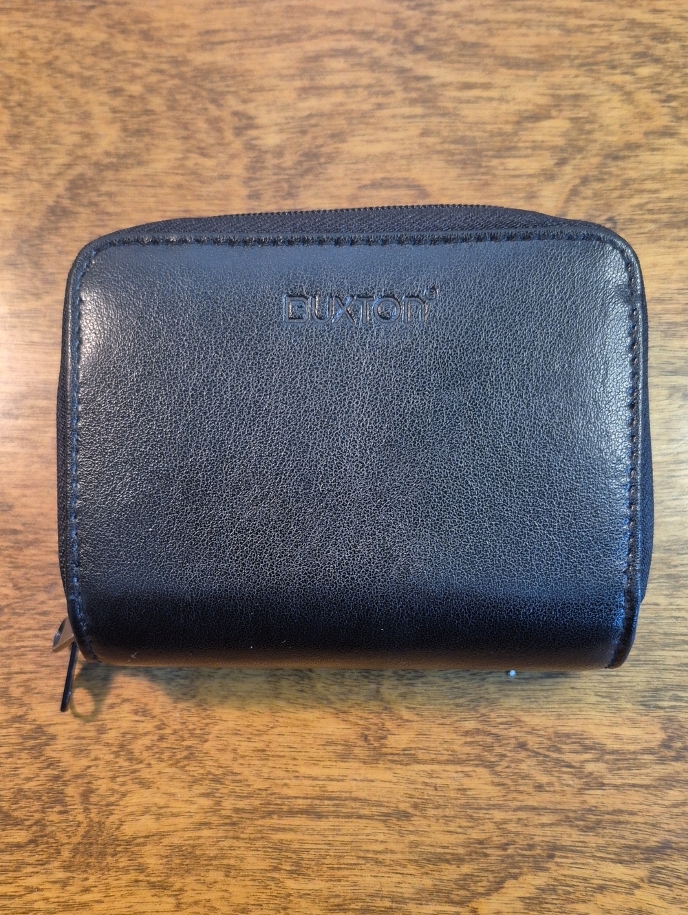 BUXTON Wizard Black Leather Compact Accordion Style Card Wallet